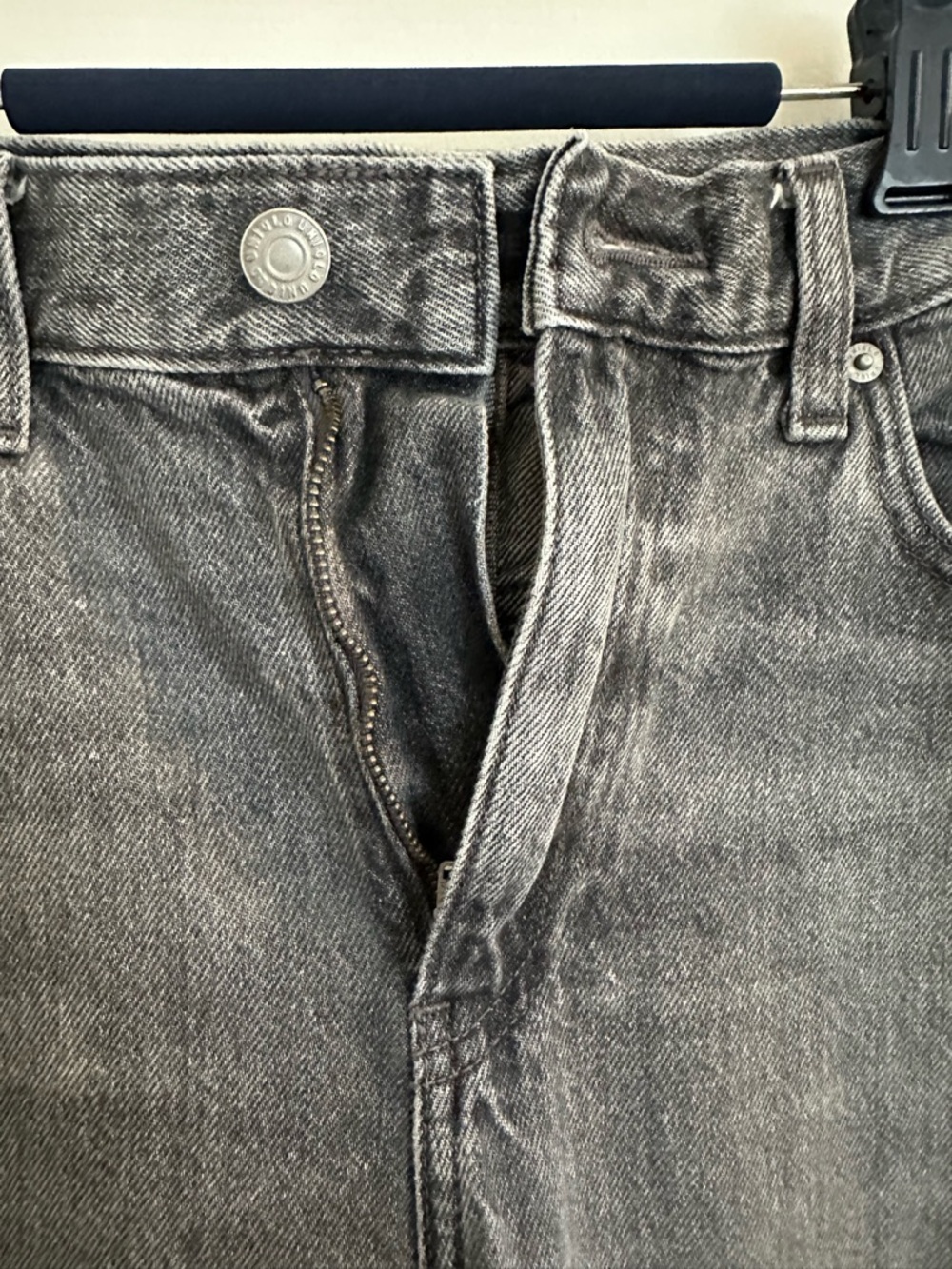 Uniqlo Wide Straight Jeans Gray 27inch - Picture 3 of 8